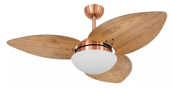 Ventilador De Teto Volare Cobre Vd42 Dunamis S3 Rádica 3 Pás Freijó  - 