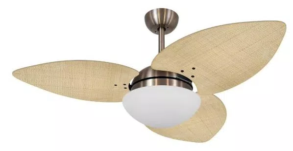 Ventilador De Teto Volare Bronze Vd42 Dunamis S3 Palmae 3 Pás Natural  - 