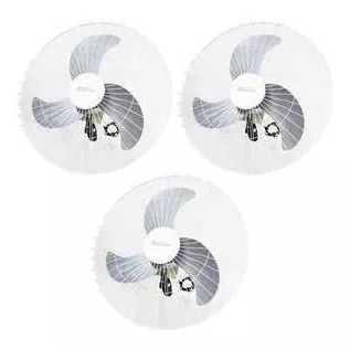 Kit 3 Ventiladores Parede 60cm 200W Industrial Turbo Turbão 3 Pás Bivolt    Vitalex