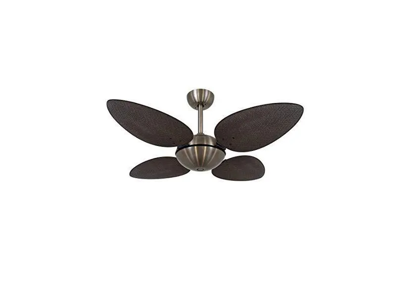 Ventilador De Teto 4 Pás Volare Office Petalo Palmae Tabaco Bronze 