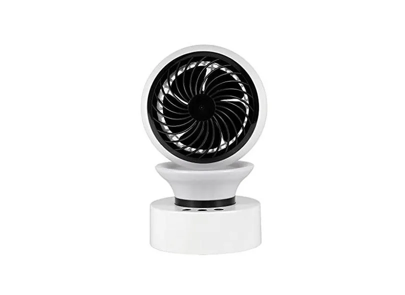 LOLOVI BBR Ventilador de mesa portátil pessoal com luz noturna ventilador de refrigeração de mesa ventilador de ar condicionado recarregável por USB para home office