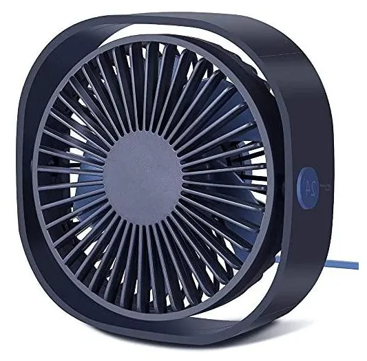 Ventilador de mesa USB com 3 velocidades, vento forte e rotação de 360°, mini ventilador circulador de ar portátil para laptop, escritório, casa ()