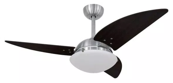 Ventilador De Teto Volare Escovado Vd300 3 Pás Tabaco 