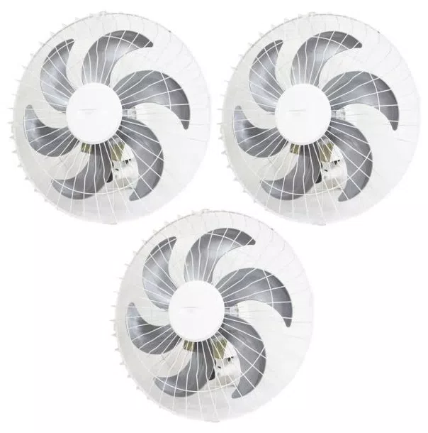 Kit 3 Ventiladores Parede 50cm 200W Industrial Turbo Turbão 6 Pás Bivolt    Vitalex