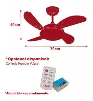 Ventilador de Teto Volare Fosco VD300 Mini Fly 4 Pás 