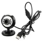 USB 2.0 LED Webcam Webcam Câmera com microfone para computador laptop pc de mesa, ajuste automático / modo manual