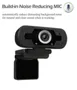 Webcam HD 1080P USB Streaming Webcam com microfones embutidos com foco automático