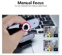 Webcam USB 12MP com foco manual Microfone embutido 720P Webcam USB 2.0 para jogos em tempo real, sem drive, com fio, webcam