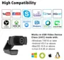 Webcam HD 1080P com microfone, Câmera Web de computador de streaming Septekon para Laptop/Desktop/Mac/TV, CÂMERA USB PC para Video Calling, Conferncing, Gaming