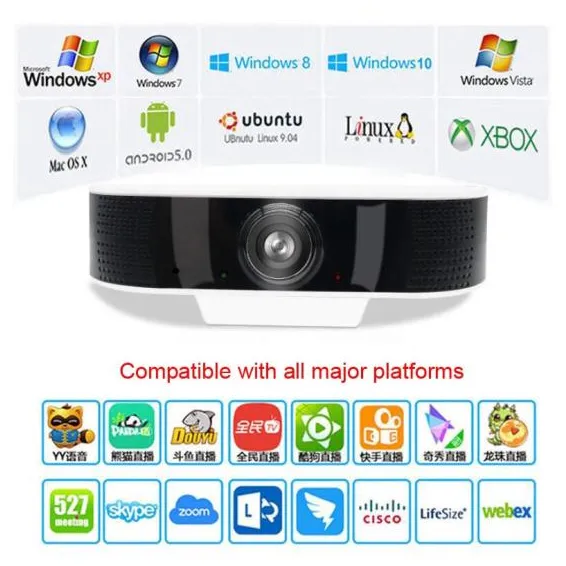 Webcam Full HD 1080 com microfone com microfone