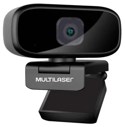 Webcam Full HD 1080P Foco Automático Rotação 360 Microfone USB 2.0  Multilaser - WC052