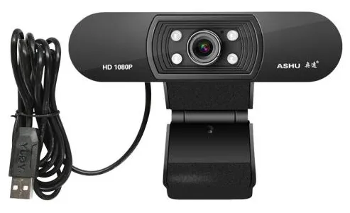 Ashu USB 2.0 Web Câmera Digital Full HD de 2.0 megapixels Webcams 1080p com microfone 