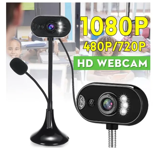 1080 P usb Webcam Com Microfone Câmera Do Computador Laptop ou Desktop Web Camera hd Microfone para Professor Estudante Wongkuba