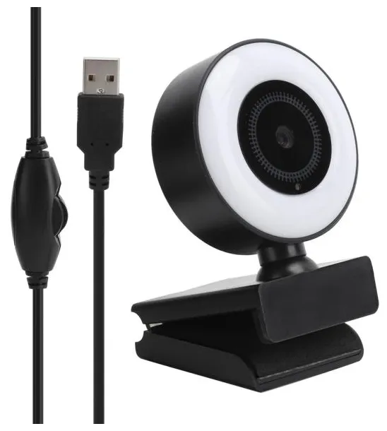 Webcam Full HD 1080p A40 com luz de preenchimento de microfone para reunião de aprendizagem on-line com laptop pc