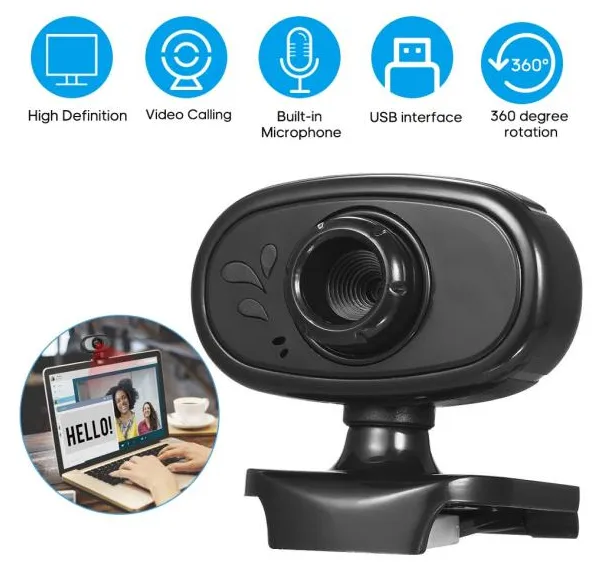 Câmara Web 0.3 Megapixels Clip-On USB Rotatable webcam para pc portátil área de trabalho do computador com microfone embutido 