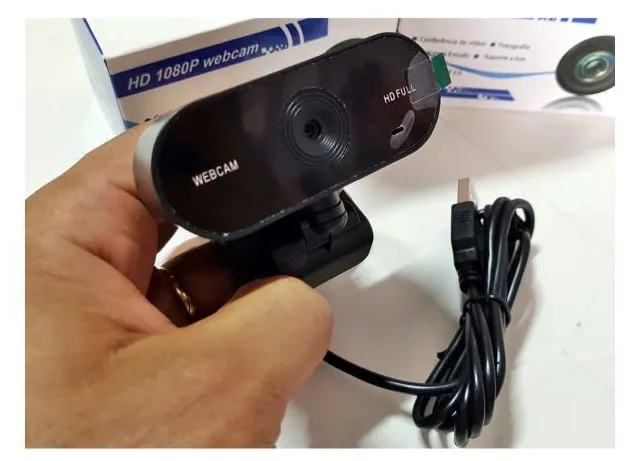 Webcam Câmera Full Hd 1080p Com Microfone USB para aulas online live reuniões