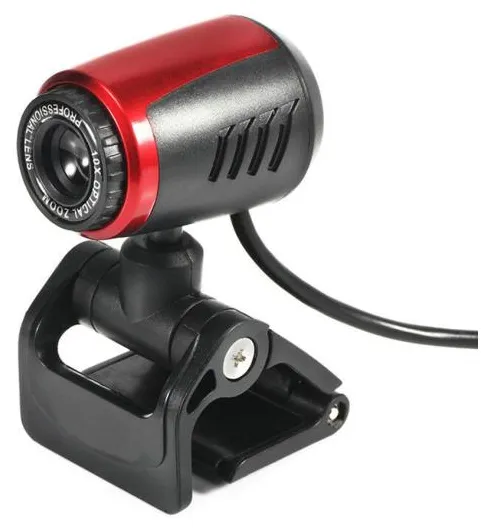 USB Webcam 480P Web Cam Clip-on Digital Web Camera com microfone para Laptop pc Computer Black & Red