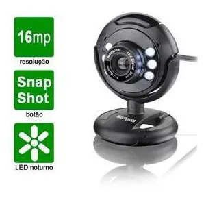 Webcam Plugeplay 16Mp Nightvision Mic Usb  Wc045 Multilaser